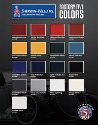 Factory Five Sherwin Williams Paint Color Names Announced
