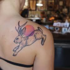 Emily Kaul On Instagram Jackalope For Anne Thank You So Much Done Ritualtattoogallery Jackalope Tattoo Empowering Tattoos Tattoos Meaningful Tattoos