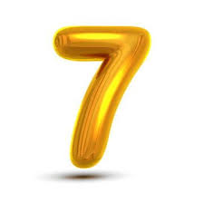 7 Seven Number Vector Golden Yellow Metal Letter Figure Digit 7 Numeric Character Alphabet Typography Design Element Party Foil Symbol Numeral Bright Metallic 3 Metal Letters Typography Design Design Element