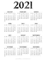 Free, easy to print pdf version of 2021 calendar in various formats. 24 Pretty Free Printable One Page Calendars For 2021 Lovely Planner