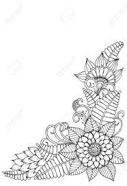 Free coloring pages printable coloring pages coloring sheets coloring books diy bookmarks crochet bookmarks free printable bookmarks bookmark ideas corner bookmarks. Black And White Flower Corner Pattern For Coloring Book Royalty Free Cliparts Vectors And Stock Illustration Image 128701468