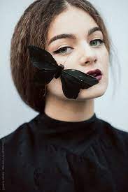 Portrait Of A Young Woman And Black Butterflies By Jovana Rikalo Face Photography Butterfly Photoshoot Fashion Photography Inspiration