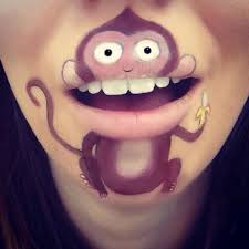 Monkey Mouth Lip Art Affe Schminken Kinder Gesicht Schminken