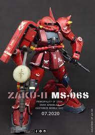 Red Zaku Ii Ms 06s Custom Red Bandai