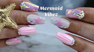 Acrylic Nails Tutorial Mermaid Vibes Nails Youtube Acrylic nail tutorial | mermaid nails business inquiries: