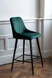Tall Casino Velvet Bar Chair Rich Green Rockett St George Bar Stools Stools For Kitchen Island Green Bar Stools