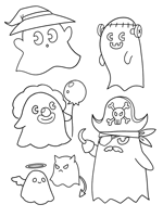 Halloween coloring pages are also a great loot bag filler for a child's halloween party. Ghosts Coloring Pages