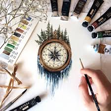 что такое компас где и когда появился первый компас Rosa F Rosies Sketchbook Instagram Photos And Videos Watercolor Art Body Art Tattoos Drawings