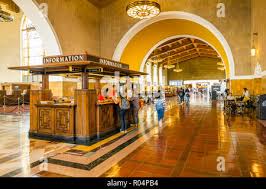 View of interior of Union Station, Los Angeles, California, United States  of America, North America Stock Photo - Alamy