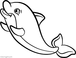 You can print out and color this cute dolphin coloring page or color online. Cute Cartoon Dolphin Coloring Page Coloringall