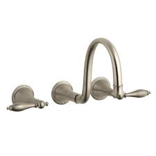 Kohler finishes resist corrosion and tarnishing, exceeding industry durability standards two times. Kohler K T343 4m Bv Finial Traditional Wall Mount Lavatory Faucet Trim With Lever Handles Brushed Bronze Faucetdepot Com