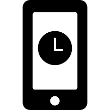 So if it's 23:30 clock icon will show that too. Cellphone With A Clock Symbol On Screen Vector Svg Icon 8 Svg Repo