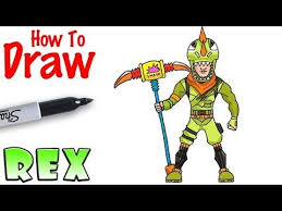 Drawing pennywise the dancing clown | drawhol. How To Draw Rex Fortnite Youtube 3d Drawing Tutorial Drawings 3d Drawings