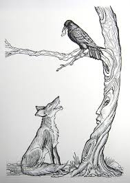Aesop S Fables The Fox And The Crow Google Search Farm Animal Coloring Pages Fox Art Crow