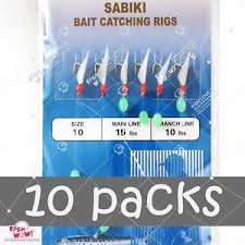 details about size 10 piscatore sabiki gold 6 hook fish skin red head bait catching rig 10pks