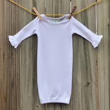 Girl S White Ruffle Sleeve Embroidery Blank Gown Baby Gown Embroidery Blanks Girls Long Sleeve