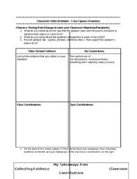 classroom video graphic organizer w t chart