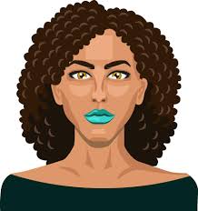 Pretty girl with curly hair illustration vector