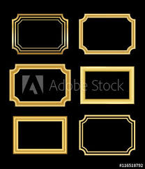 White background with black border. Gold Frame Beautiful Simple Golden Design Vintage Style Decorative Border Isolated On Black Background Deco Elegant Ar Gold Frame Elegant Art Golden Design