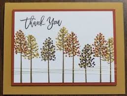 Then, move these cards to the foundation slots. Autumn Trees Thank You Card Fall Cards Handmade Handmade Cards Stampin Up Fall Cards