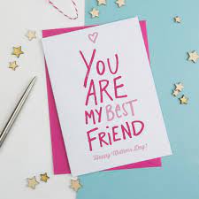 Calligraphy lettering with gold on purple grunge background. Best Friend Mothers Day Card By A Is For Alphabet Notonthehighstreet Com