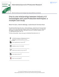 Pdf One To One Relationships Between Industry 4 0 Technologies And Lean Production Techniques A Multiple Case Study