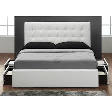 Nordli bed frame with storage, white, queen. Belmont Leather Platform Storage Bed In White King Size Storage Bed Queen Size Storage Bed White Queen Bed Frame