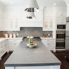 Kitchen Island With Stacked Dishwashers Transitional Kitchen Concrete Countertops Kitchen Concrete Kitchen Island Concrete Kitchen