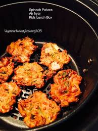 Spinach Pakora Air Fryer Kids Lunch Box 5 Ingredients Air Fryer Recipes Vegetarian Air Fryer Recipes Healthy Air Fryer Recipes Indian