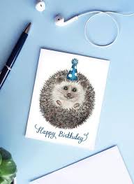 Hedgehog Birthday Card Printable Card Printable Envelope Etsy Happy Birthday Cards Printable Birthday Card Printable Printable Cards