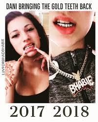Danielle marie bregoli (born march 26, 2003), known professionally as bhad bhabie (/bæd ˈbeɪbiː/, bad baby), is an american rapper, songwriter, and internet personality from boynton beach, florida. Luvforbhadbhabie On Twitter Dani Is Bringing The Gold Teeth Back Side Note The Recent Pic She Has Silver Teeth But Y All Get Where I M Going With This Lol Bhadbhabie