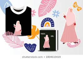 Islamic Hijab Styles Muslim Girls Notebook Stock Vector Royalty Free 1804610431 In 2020 Muslim Girls Hijab Fashion Muslim