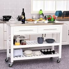hom rolling kitchen island cart with