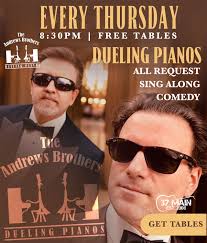 THIS WEEK AT 37 MAIN! Tickets & more info at www.37main.com Thursday (11/7)  Andrews Brothers Dueling Pianos Show (FREE) Friday (11/8) Brotherhood  (Doobie Brothers Tribute) Saturday (11/9) Rubiks Groove (80s, 90s, 00s
