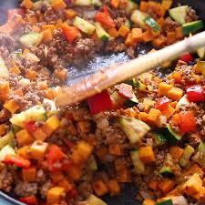 Ground Beef Zucchini Sweet Potato Skillet In 2020 Healthy Meal Prep Recipes Whole Food Recipes