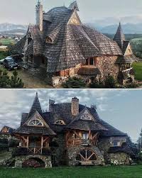 Pin By Pensine On Places In 2020 Wooden Cottage House In The Woods Witch House