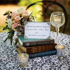 50 Wedding Centerpiece Ideas That Don T Involve Flowers Book Wedding Centerpieces Book Centerpieces Book Themed Wedding