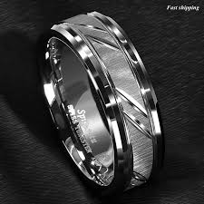 Details About 8 6mm Tungsten Carbide Ring Silver Leaf New Brushed Style Bridal Atop Jewelry