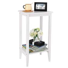 See more ideas about upcycle, coffee table, skinny console table. Homfa Tall Side Table End Table Bedside Table Sofa Table Slim Coffee Table With Shelf Storage Unit Wooden White 40 30 73 5cm 1 Set Buy Online In Angola At Angola Desertcart Com Productid 97554366