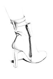 Fashion Illustration Shoe Sketch Black And White Fashion Drawing Caroline Andrieu Fashion Illustration Shoes Shoe Design Sketches Shoes Illustration