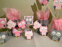 Owl Baby Shower Decorations Package Owl Baby Shower Pink White Grey Baby Girl Decorations Manualidades Baby Shower Buho Fiesta De Buho