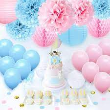 Pink And Blue Gender Reveal Party Decorations Lantern Etsy Cute Baby Shower Ideas Gender Reveal Party Decorations Reveal Party Decoration