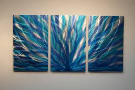 Metal butterfly wall art decoration, set of 3 fauna, insect, garden theme décor. Radiance Blue 47 Metal Wall Art Abstract Contemporary Modern Decor Sold By Inspiring Art Gallery On Storenvy
