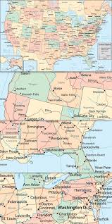 United states political map with major cities. Us Map Vector