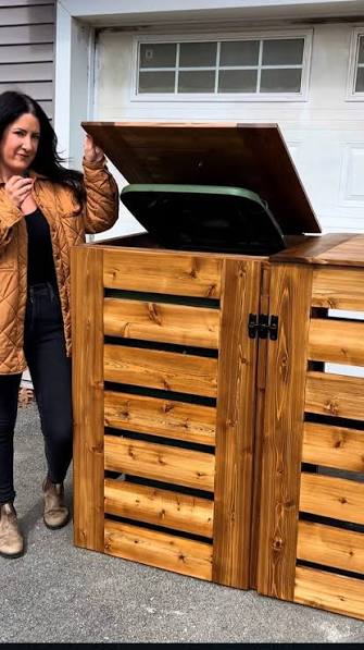 How To Build A Trash Can Enclosure With Pallets