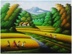 10 lukisan pemandangan khas era 90 an ini membawamu bernostalgia. 31 Lukisan Pemandangan Sawah Padi Di Kampung Kumpulan Gambar Pemandangan