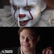 FunFact: Before filming IT: Chapter Two, Bill Hader was unaware that Bill  Skarsgard can actually move his eyes in two different directions. Hader  asked Skargard, in full Pennywise costume and makeup, responded