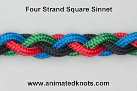 Learn how to make the one in the picture with this video tutorial. Four Strand Square Sinnet Paracord Bracelet Patterns Paracord Braids Braid Patterns
