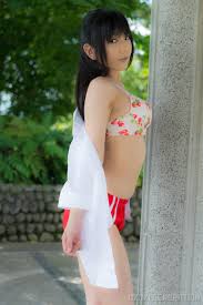 Rule 34 Dev - asian black_hair bra breasts buruma cosplay female idolmaster  idolmaster_cinderella_girls lenfried long_hair shimamura_uzuki solo  undressing watermark|112140