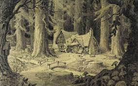 Snow White And The Seven Dwarfs Art Of The Dwarfs Cottage In The Forest Paesaggi Illustrazioni Schizzi